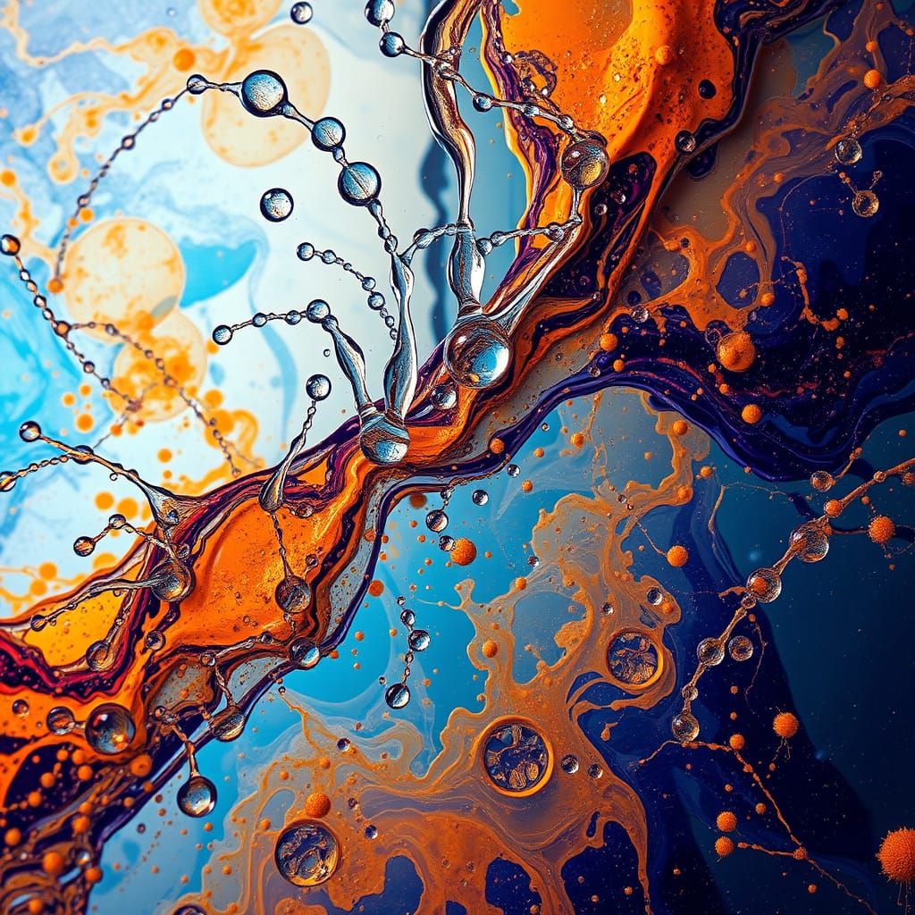 Surreal Oil Paint and Resin Art Collides in Mid-Air