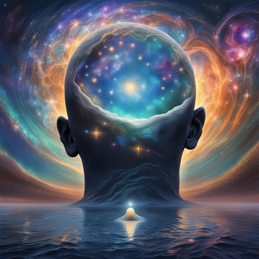 Holographic Cosmic Illustration in Pablo Amaringo Style