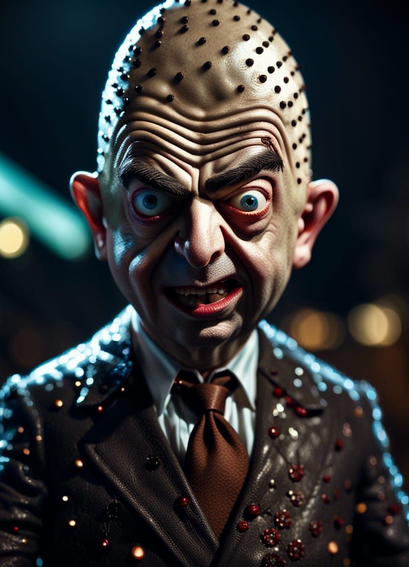 Mr. Bean as Pinhead: Detailed Horror Action