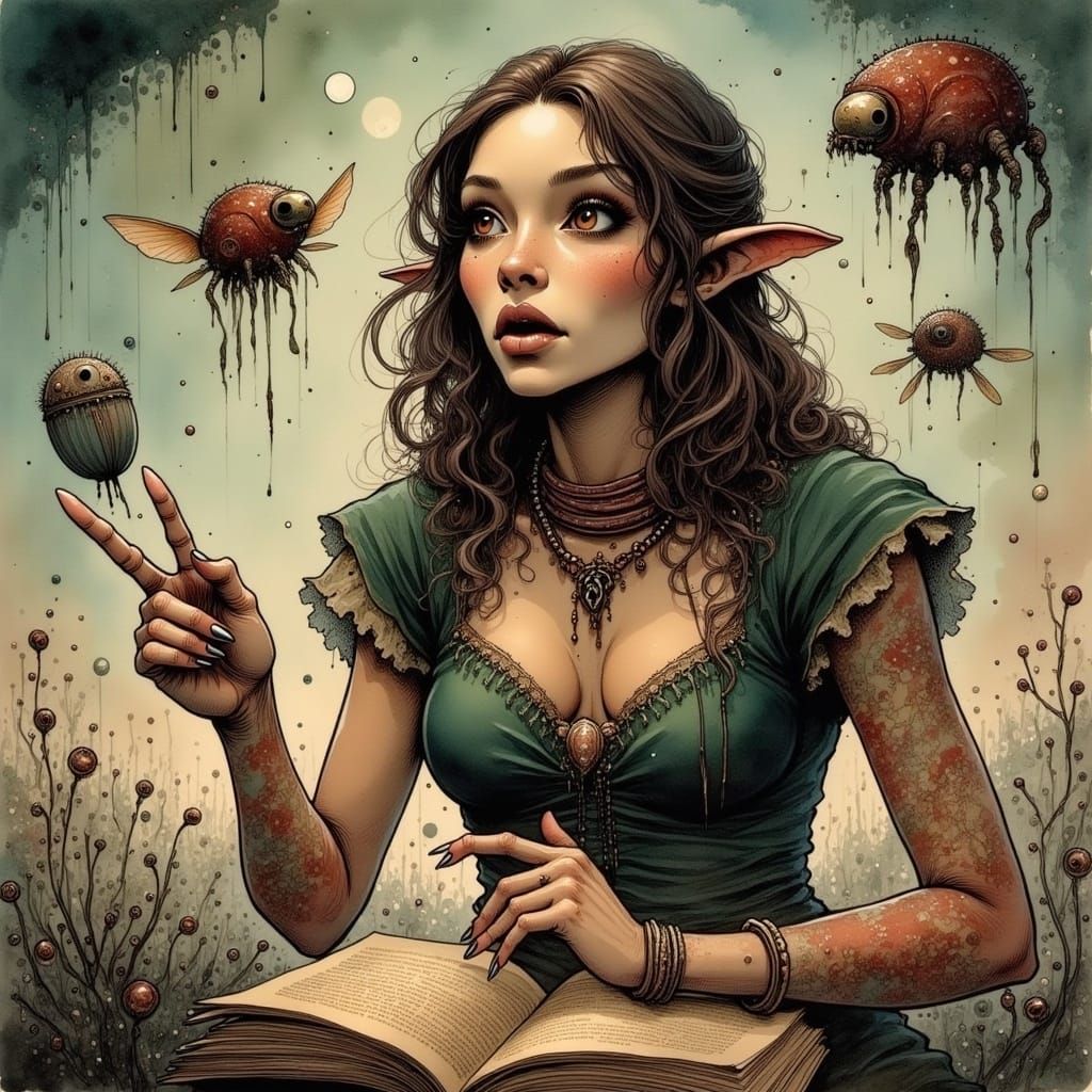 Person Levitating Objects in Sci-Fi Fae Style