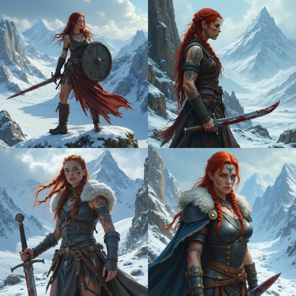 Surreal Celtic Warrior Queen in Hyperrealistic Style