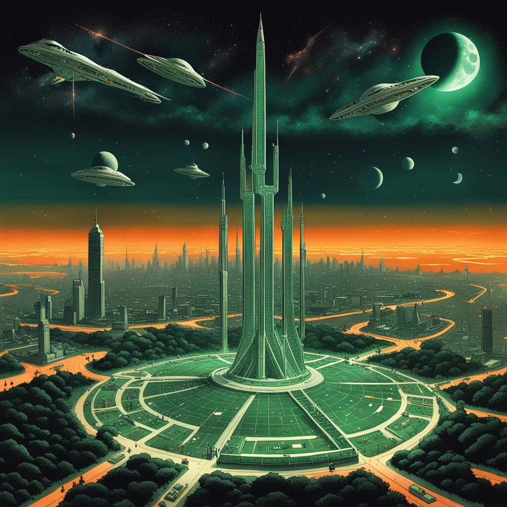 Marsport Outskirts: Ancient Ruins Meet Future Tech