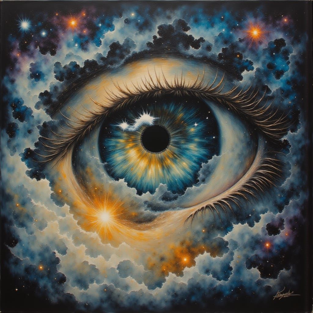 In the heart of the glass I saw galaxies born
The eye of the...