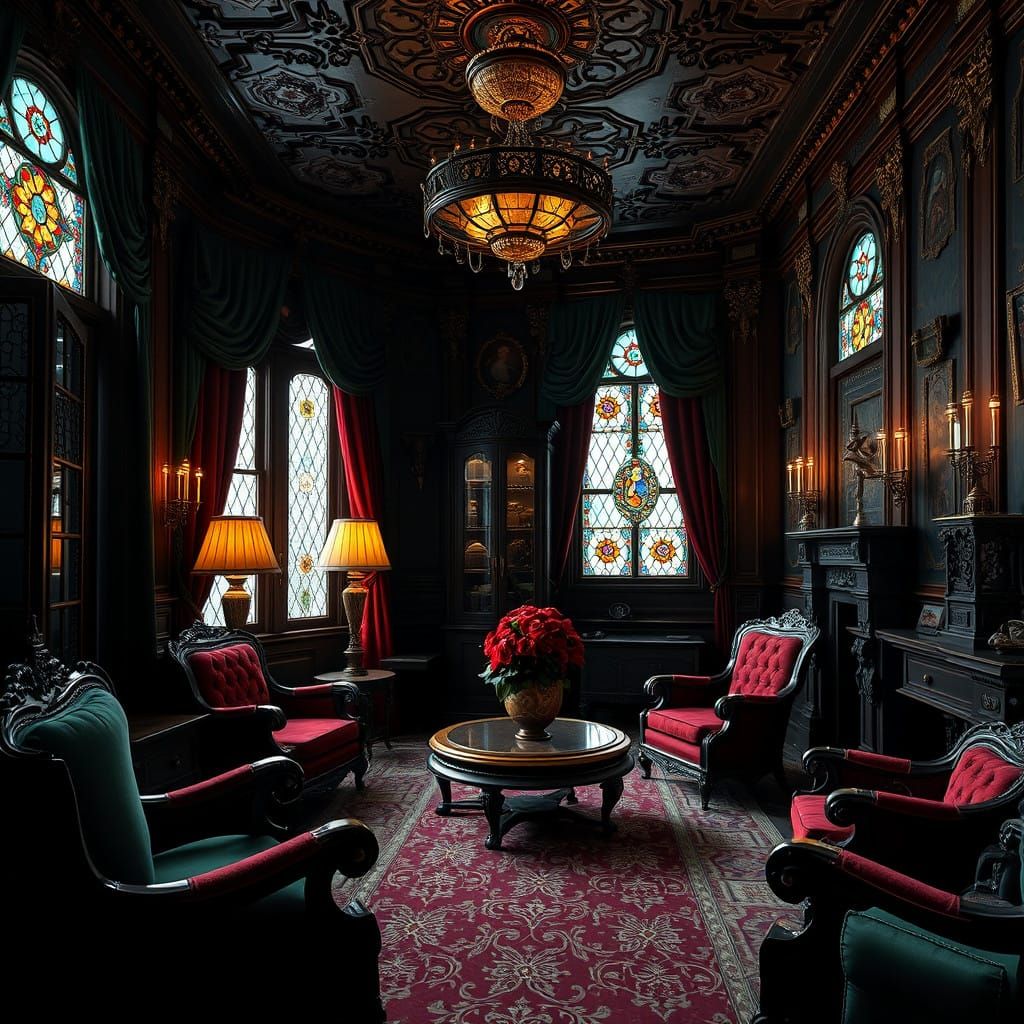 Elegant Victorian Parlor in Muted Opulence