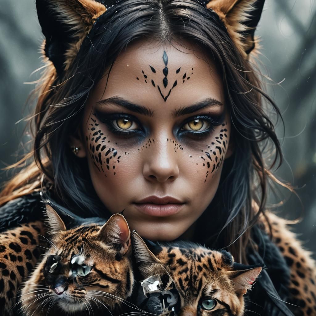 Hyper-Realistic Hybrid Woman Portrait in Digital Art