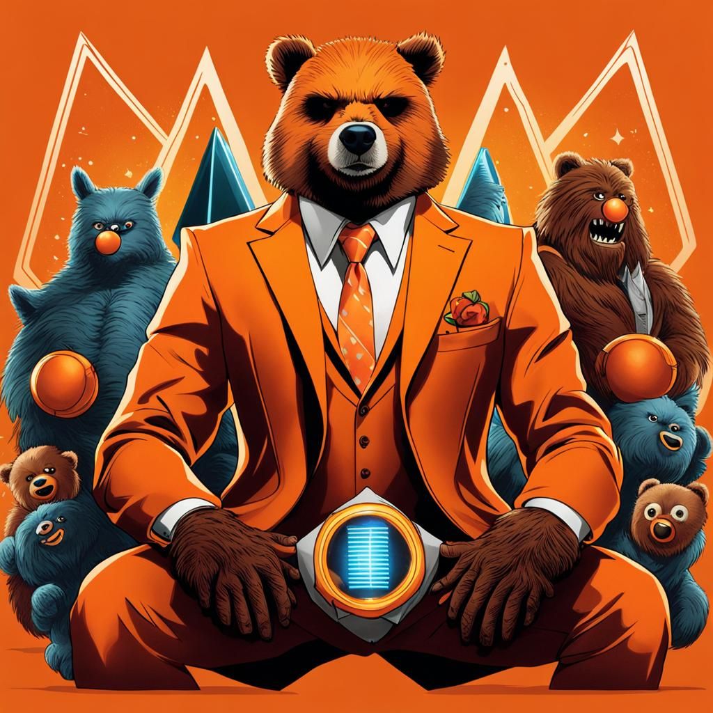 Figure in Tuxedo with Electrical Teddy Bear