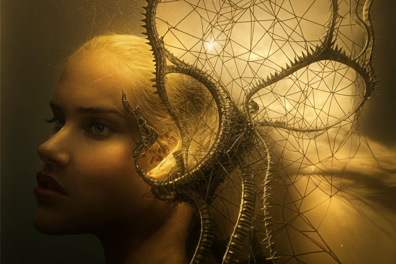 Eldritch Stone Structures with Filigree in Digital Art