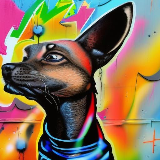 Playful Pets in Graffiti Splash Art Style