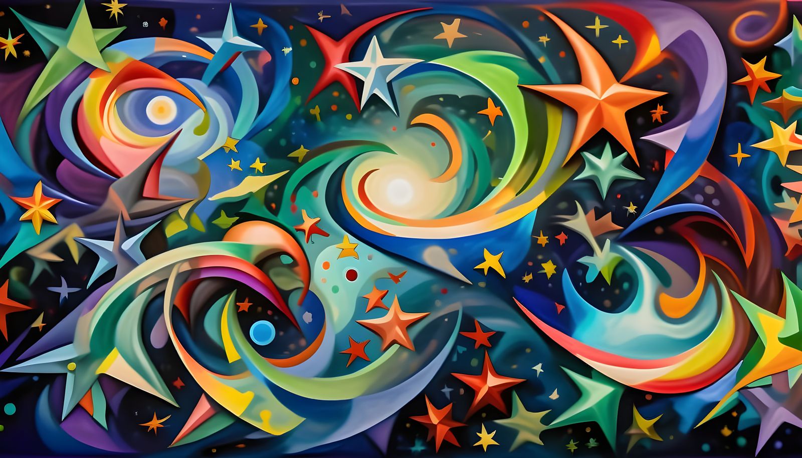 Abstract Impasto Oceans of Stars