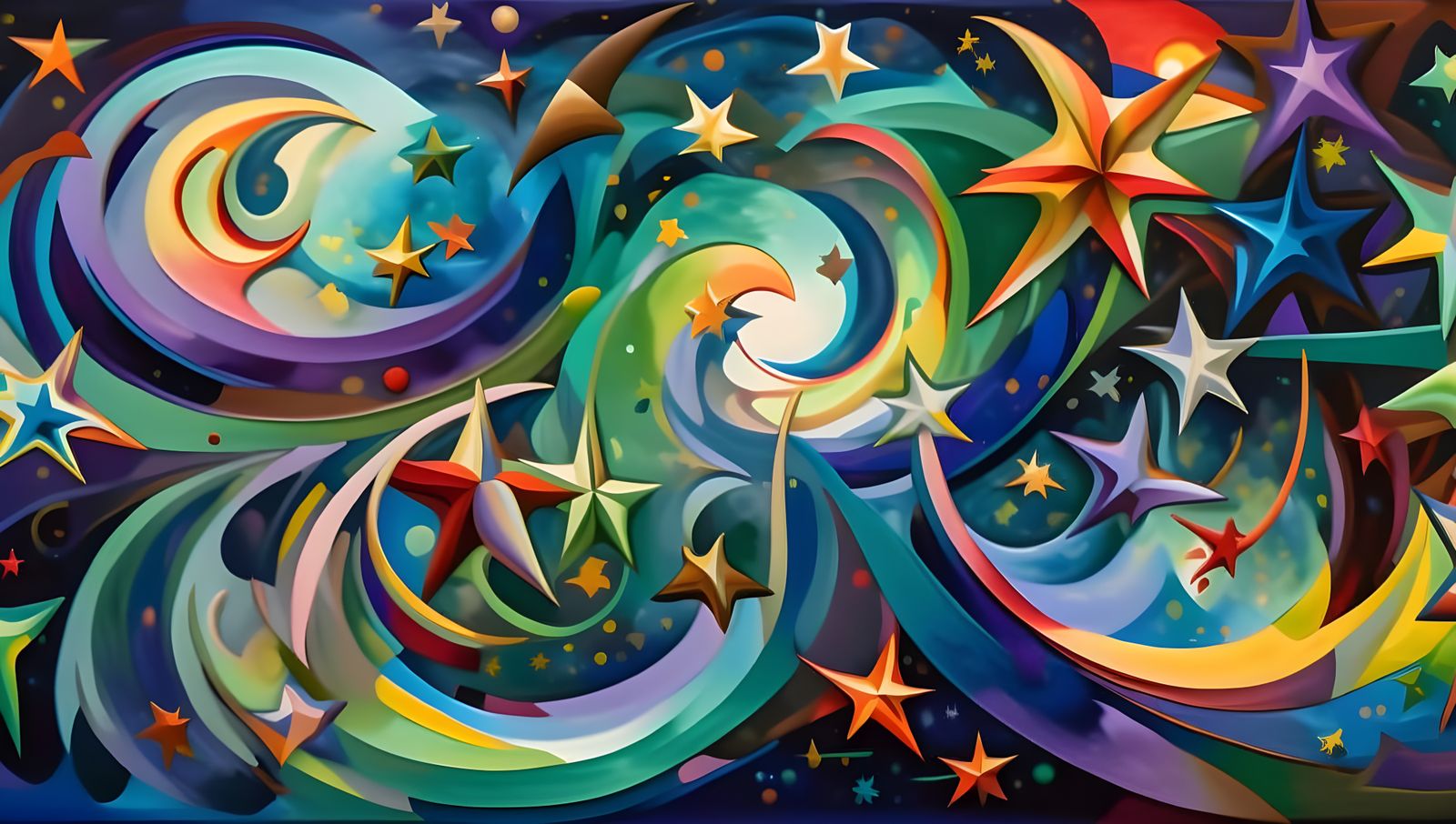 Cosmic Geyser Maelstrom in Impasto Oil