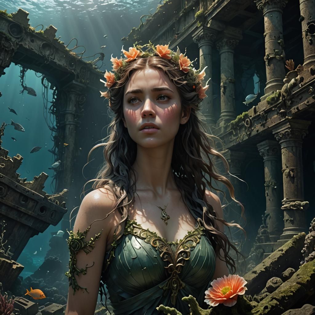 Melancholic Siren's Song in Sunken Shipwreck