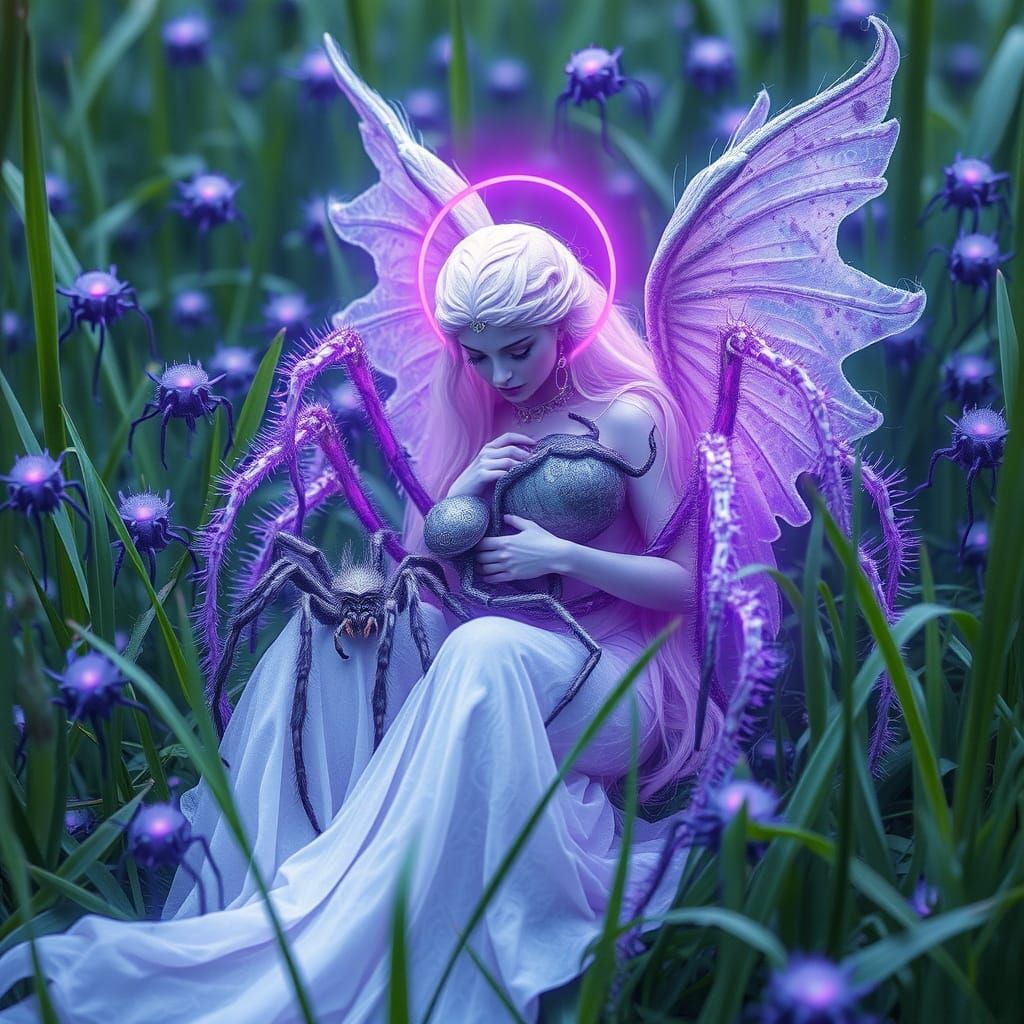 Mythical Goddess and Cuddly Eldritch Creatures in Vibrant La...