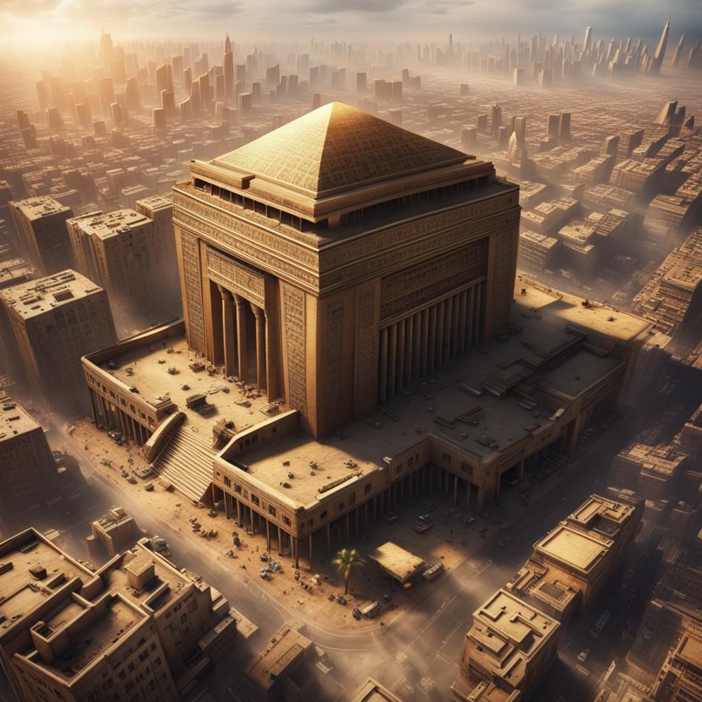 Aerial View of High-Rise Egyptian Building