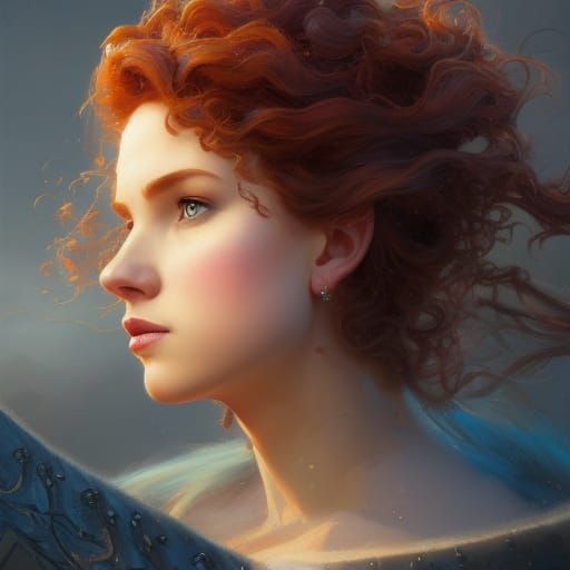 Merida Portrait in Art Nouveau Style