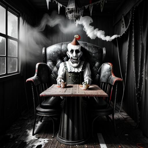 Eerie Black and White Carnival with Dummies