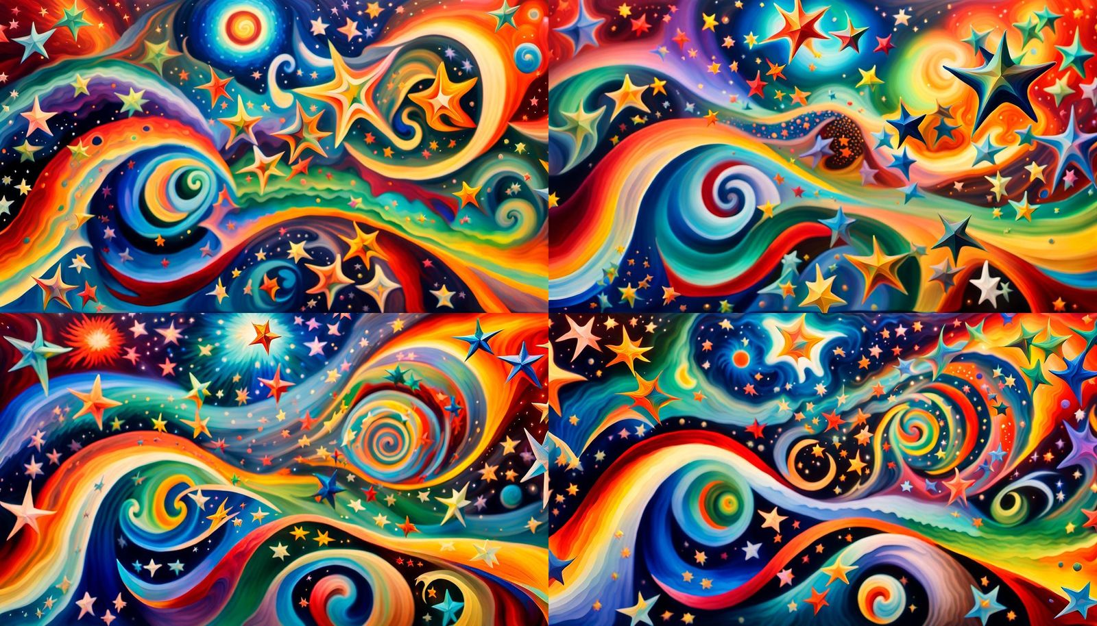 Cosmic Firestorm Eruption in Impasto Style