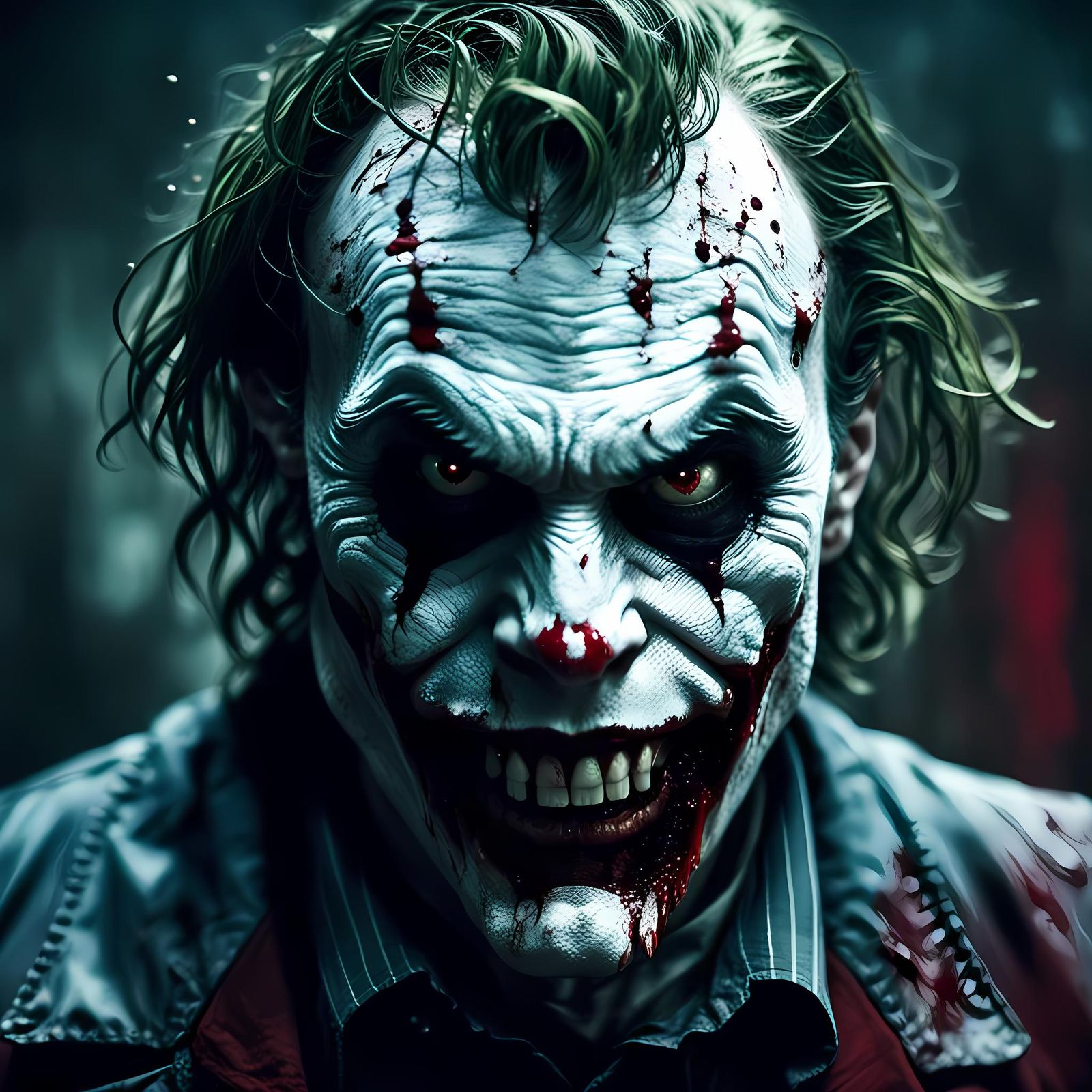 Miserable Ghost Joker with Bloody Features