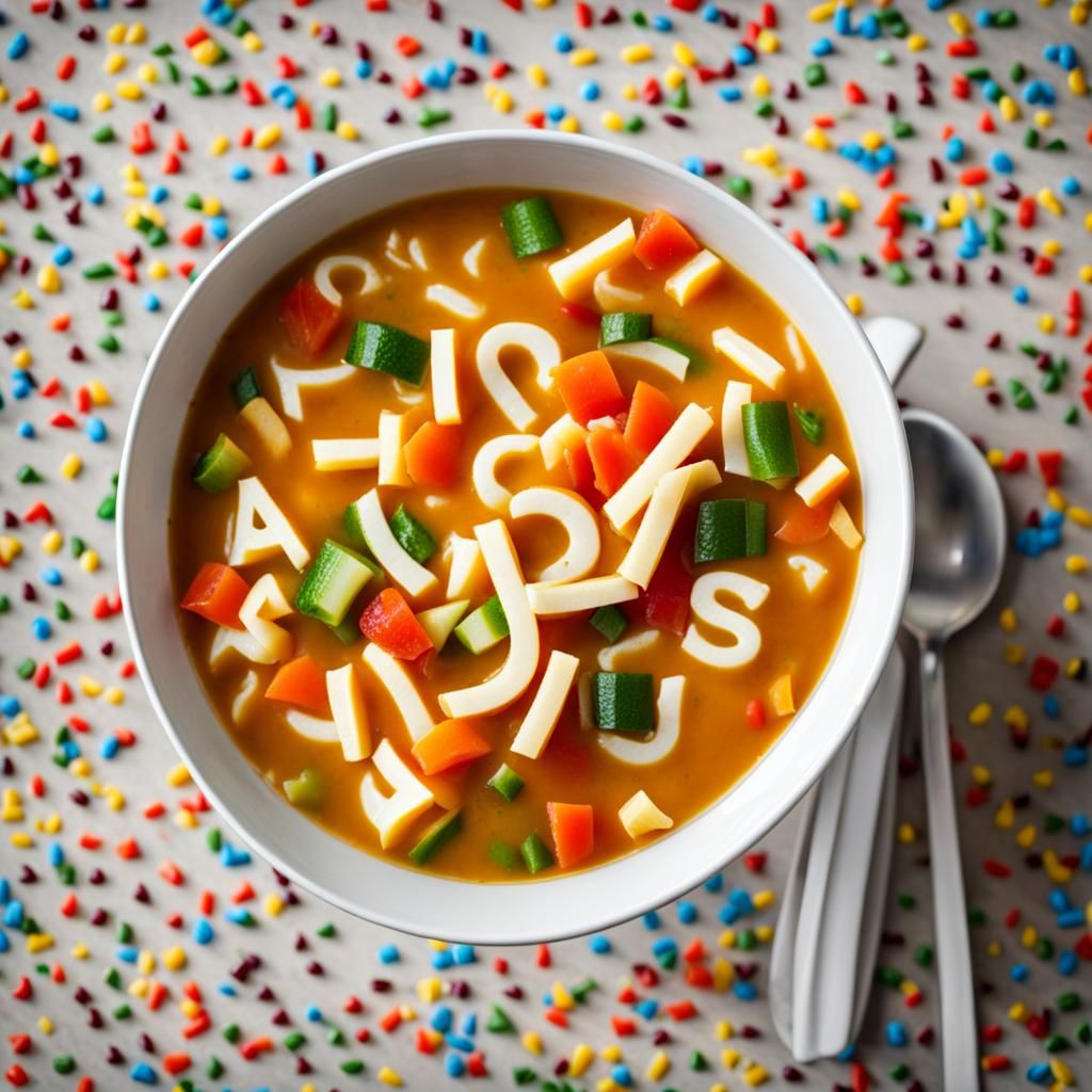 Alphabet Soup with Large Letter A's