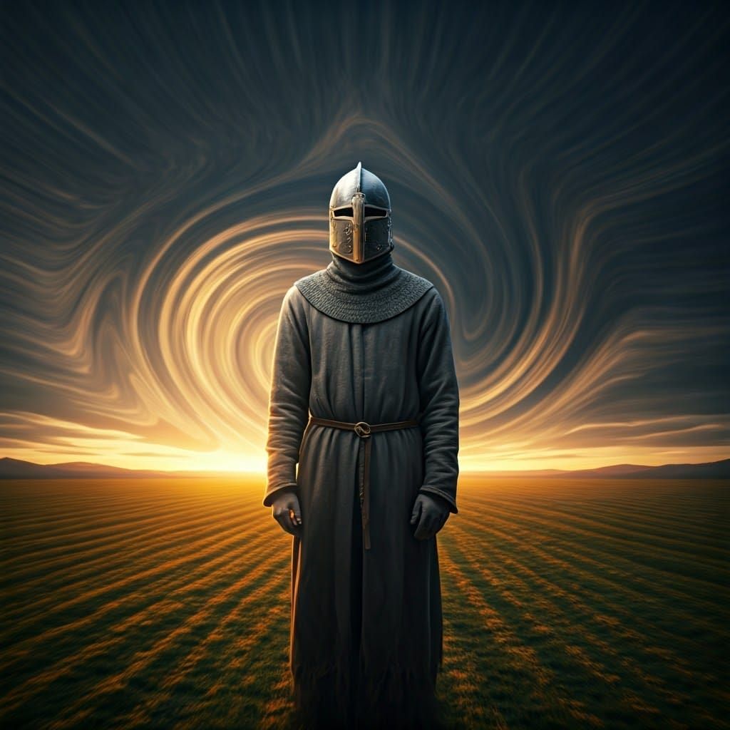 Medieval Figure in Distorted Reality