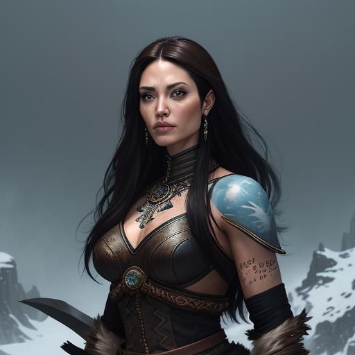 Barbarian Warrioress and Yak in Dark Romance Fantasy