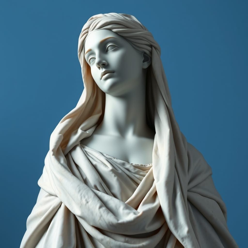 Serene Neoclassical Goddess in Elegant Marble