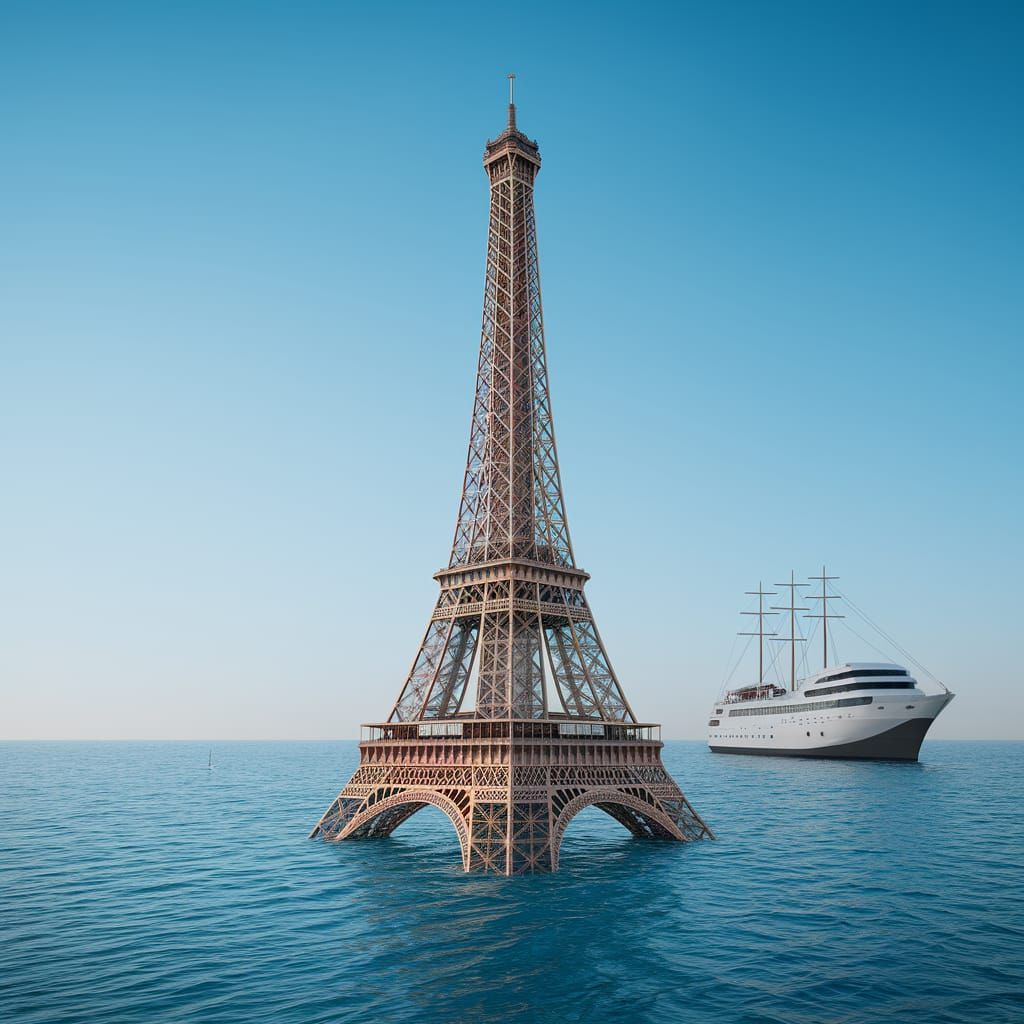 Eiffel Tower Emerges From Sea With Modern Ark
