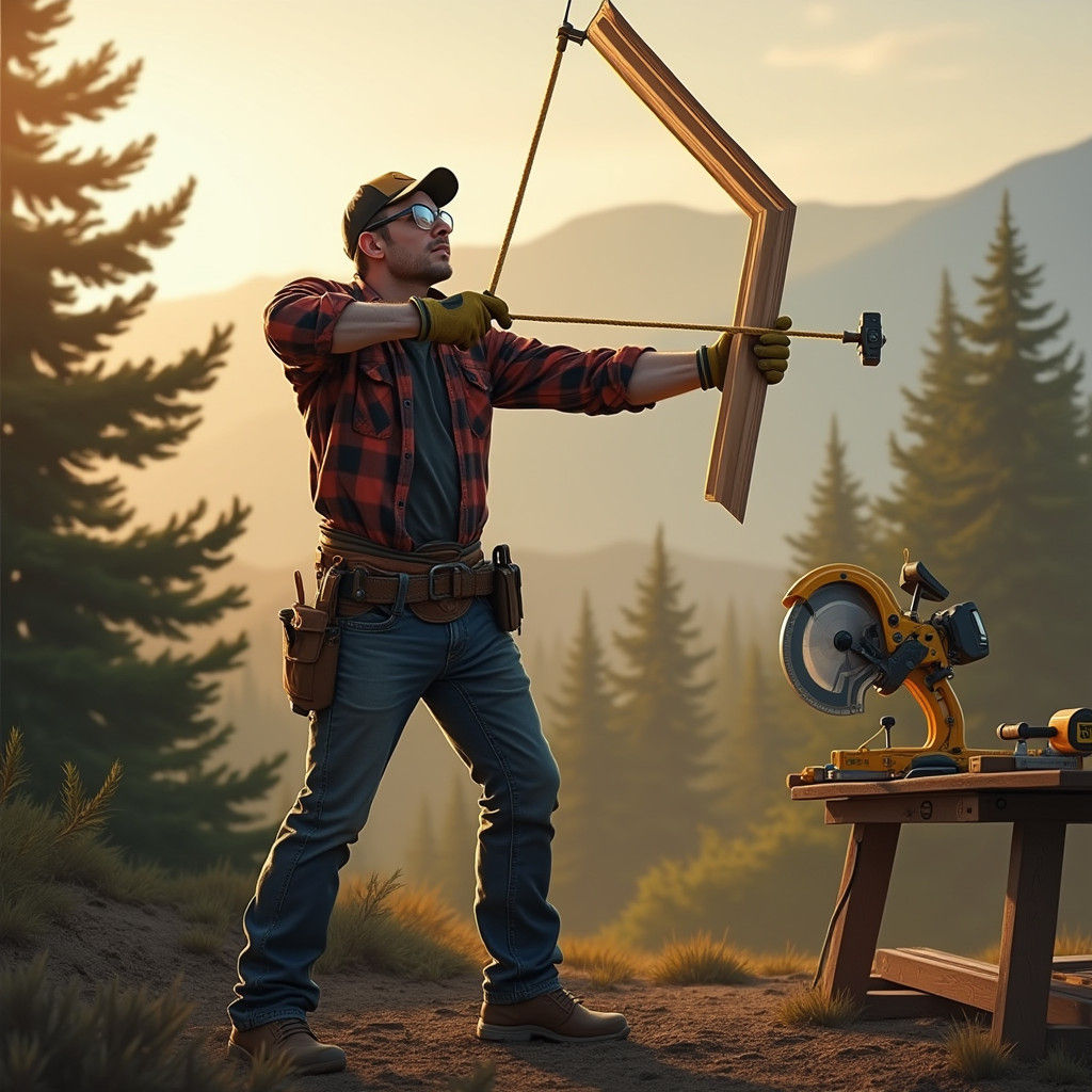 Carpenter's Precision Cut: Photorealistic Workshop Scene