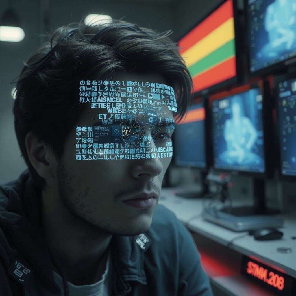 Surreal Depiction of Autistic Burnout in Vibrant yet Muted C...