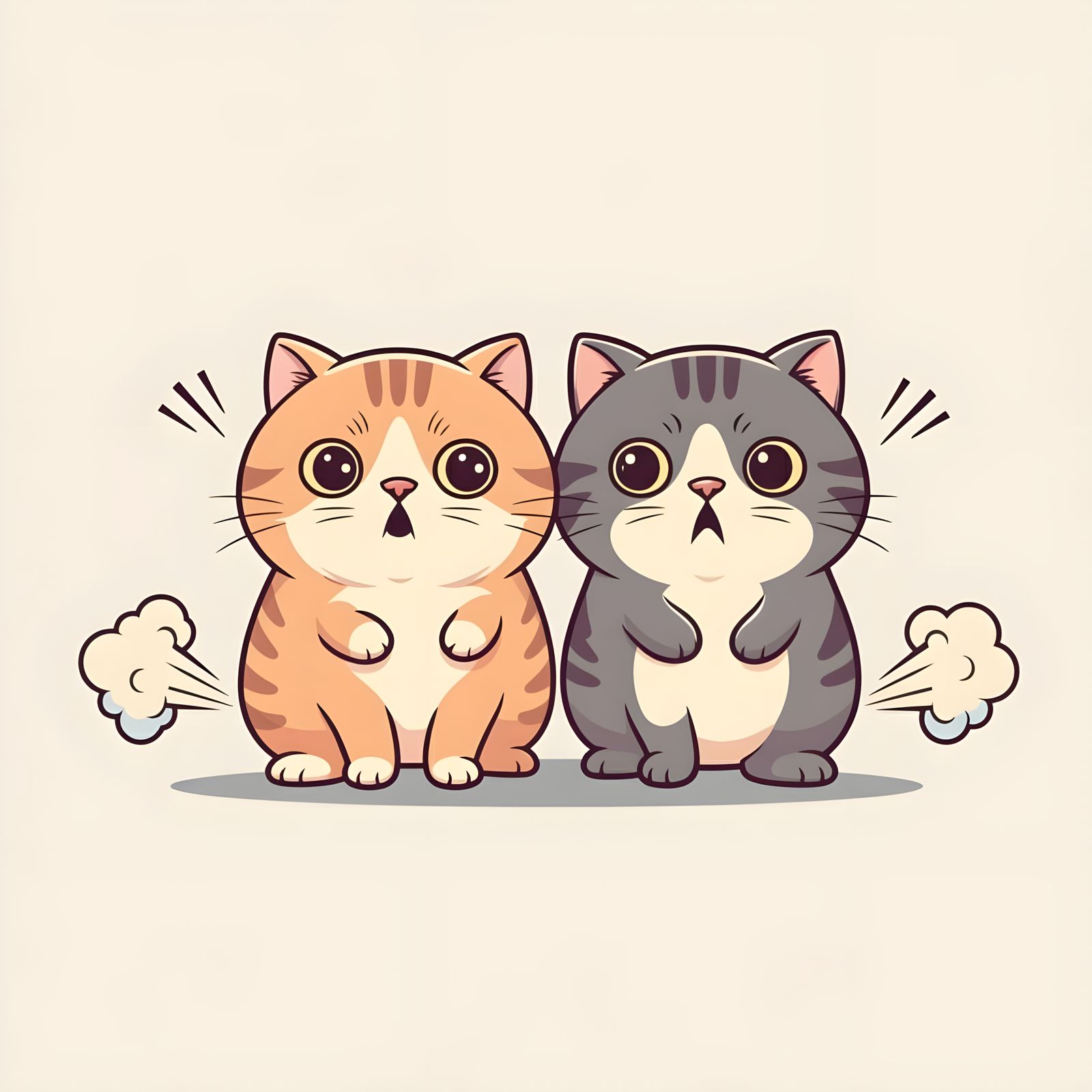 Playful Kittens Releasing Gas: A Cartoon Illustration