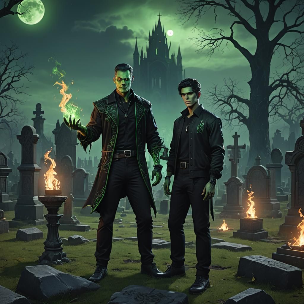 Necromancer with Green Fire in Graveyard