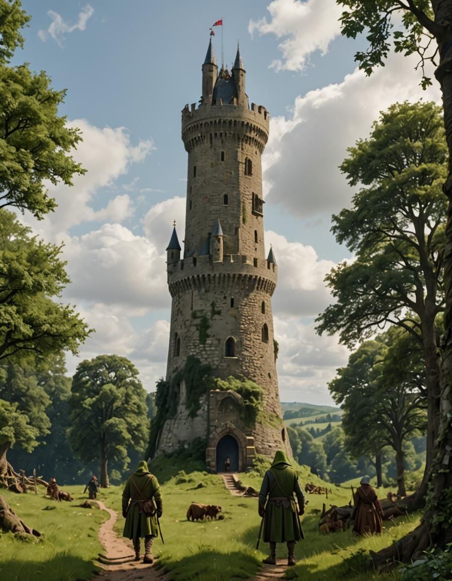 Kermit the Frog as Medieval Knight at Tower