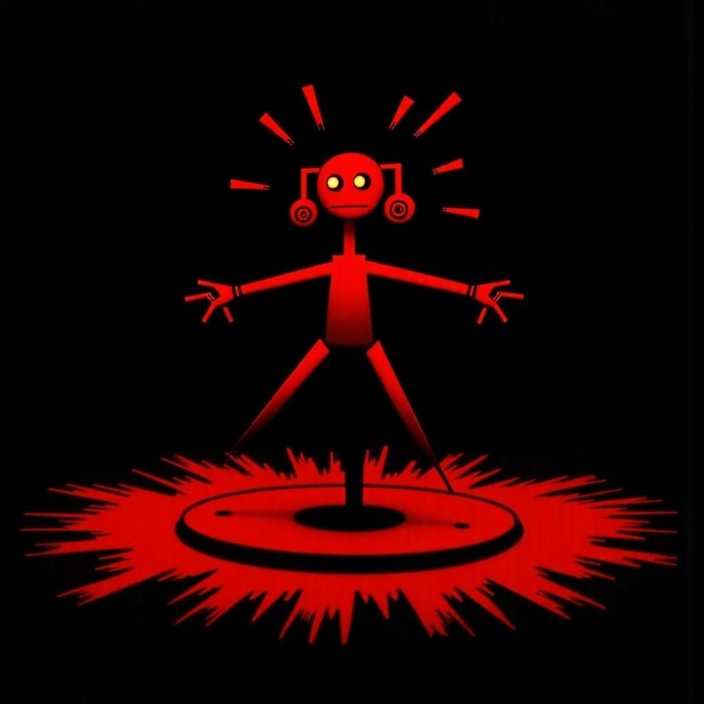 Striking Red Ballet Dancer Silhouettes on Black