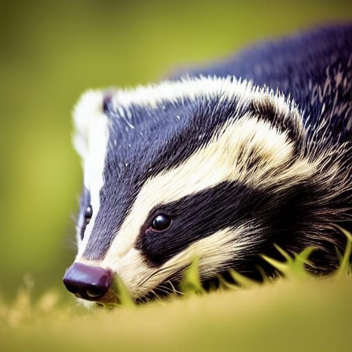 Cute Badger Portrait in Natural Light