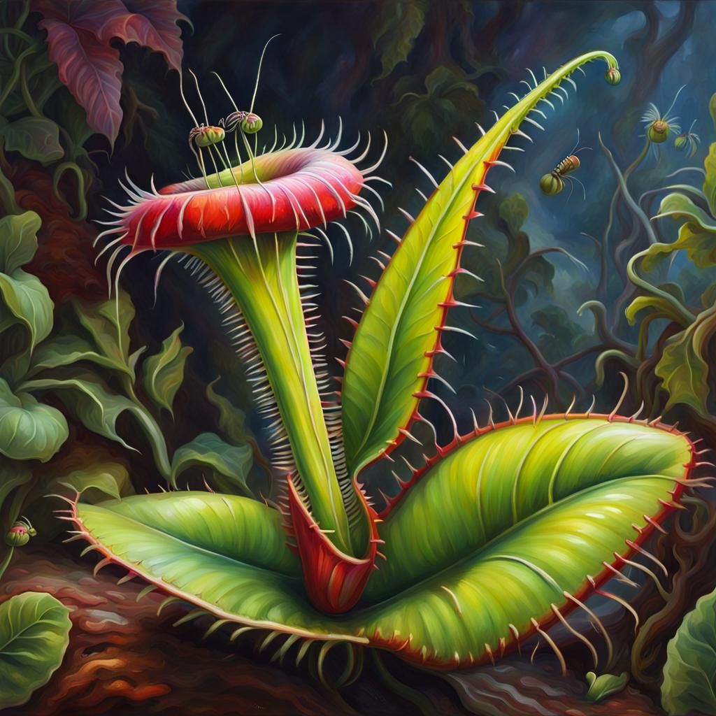 Magical Venus Flytrap Oil Painting in 4K