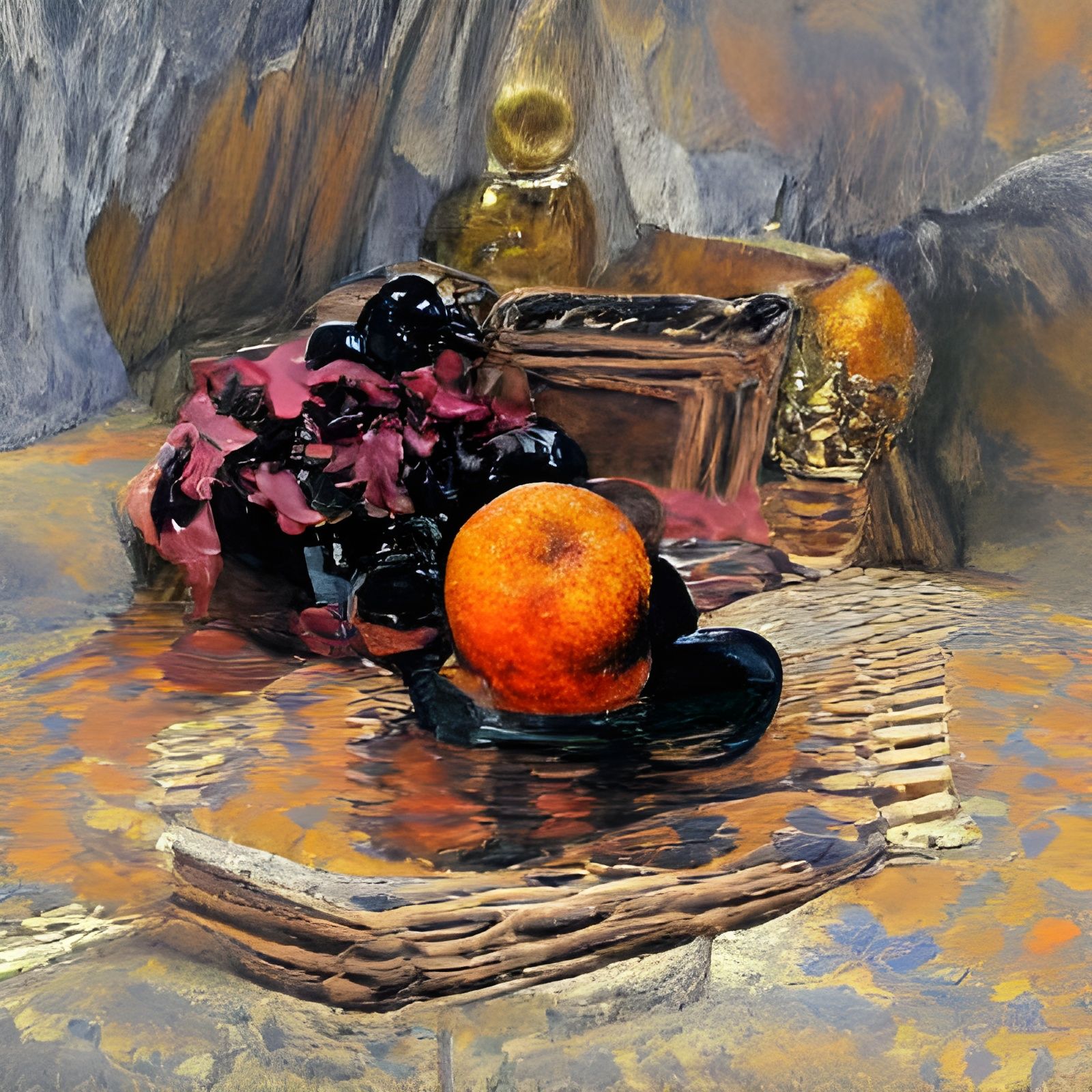 a tangerine still-life