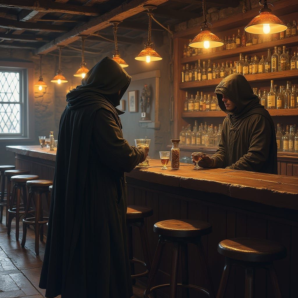 Mysterious Traveler Orders Drink at Moody Tavern