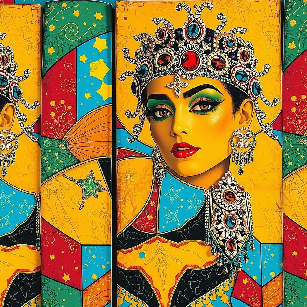 Regal Queen Poses in Maximalist Opulence