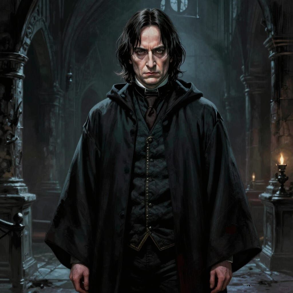 Severus Snape Moody Portrait in Dark Fantasy Style