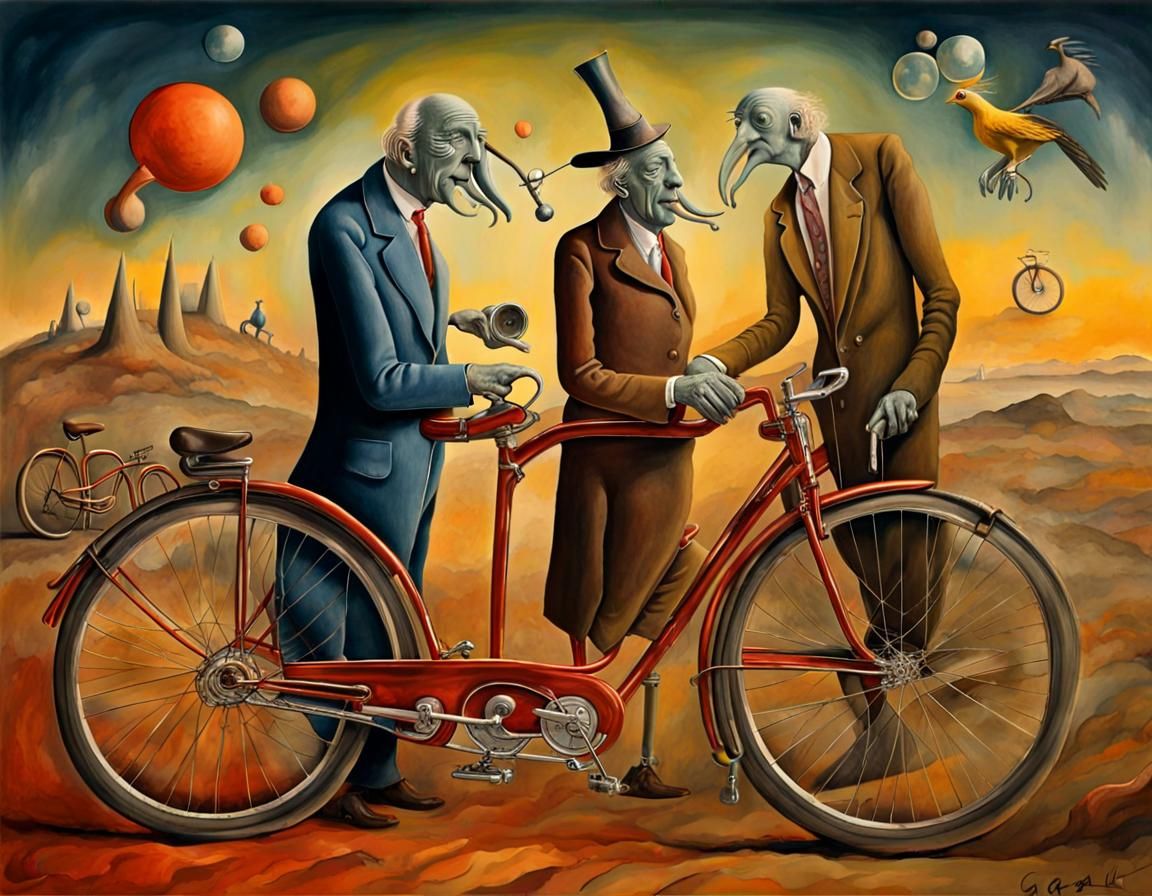 Surreal Dreamscape with Bicycle in Magical Realism