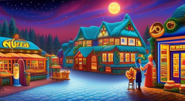 Jesus Making Pretzels in Enchanted Village