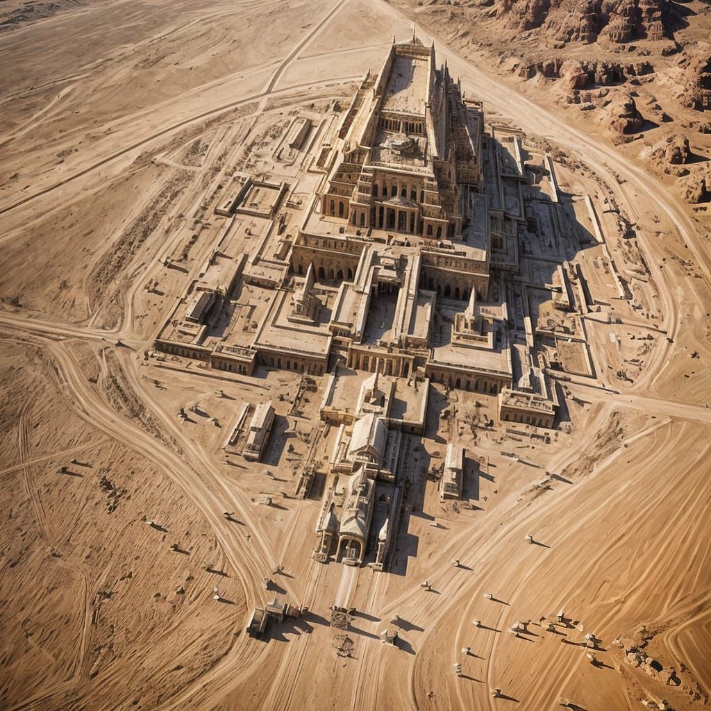 Napoleon's Army and UFO Over Giza, Aerial View