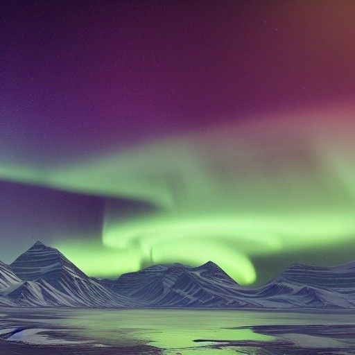 Aurora Borealis Over Svalbard: Fantasy Concept Art