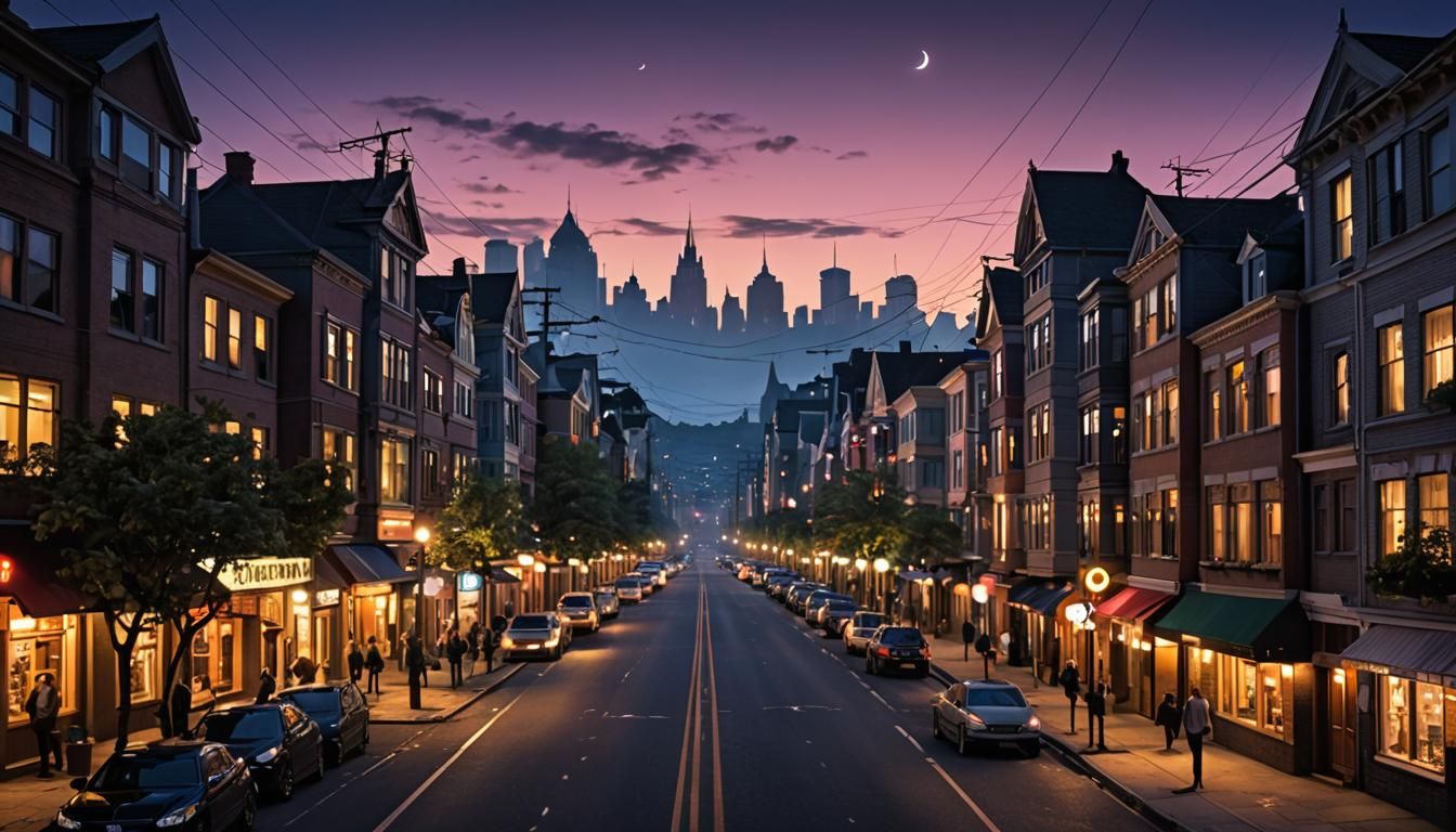 Insomniac Urban Twilight: A Haunting Cityscape