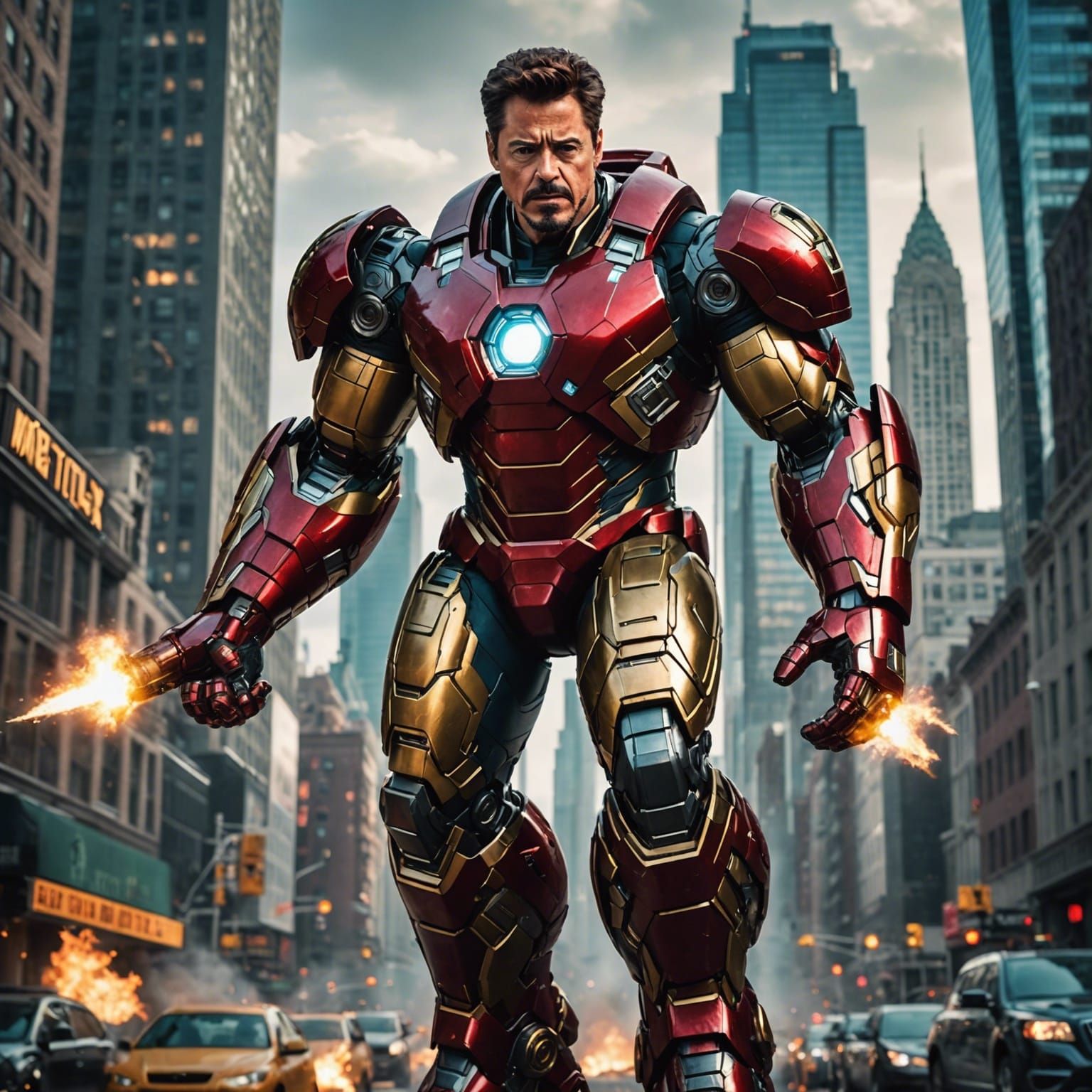 Iron Man Hulk-buster Suit Fires Repulsor Blasts