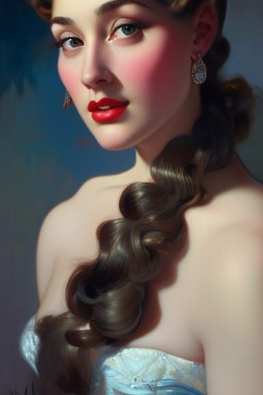 A beautiful young woman from the 1950s