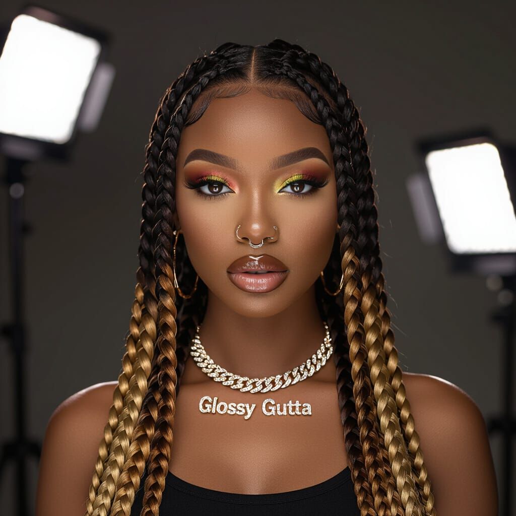 Hyperrealistic Portrait of Black Woman in Urban Studio