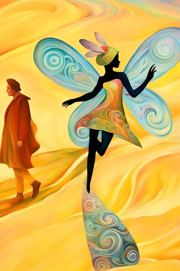 The fickle fairy of good intentions surrealism Salvador Dali...