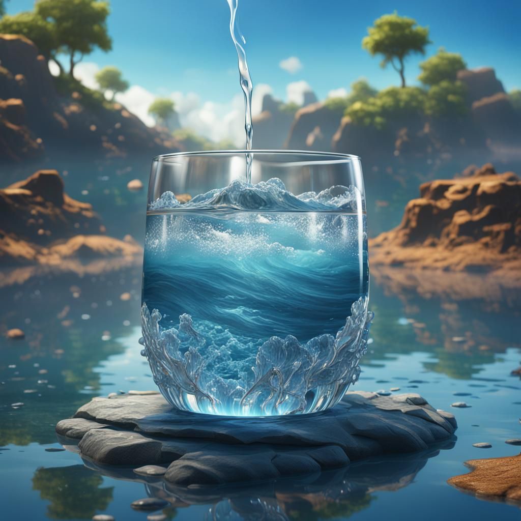 Ocean and River Meeting in Glass
