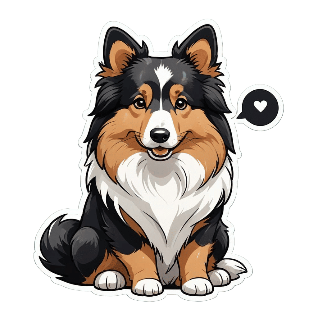 Charming Sheltie in Korean Webtoon Style