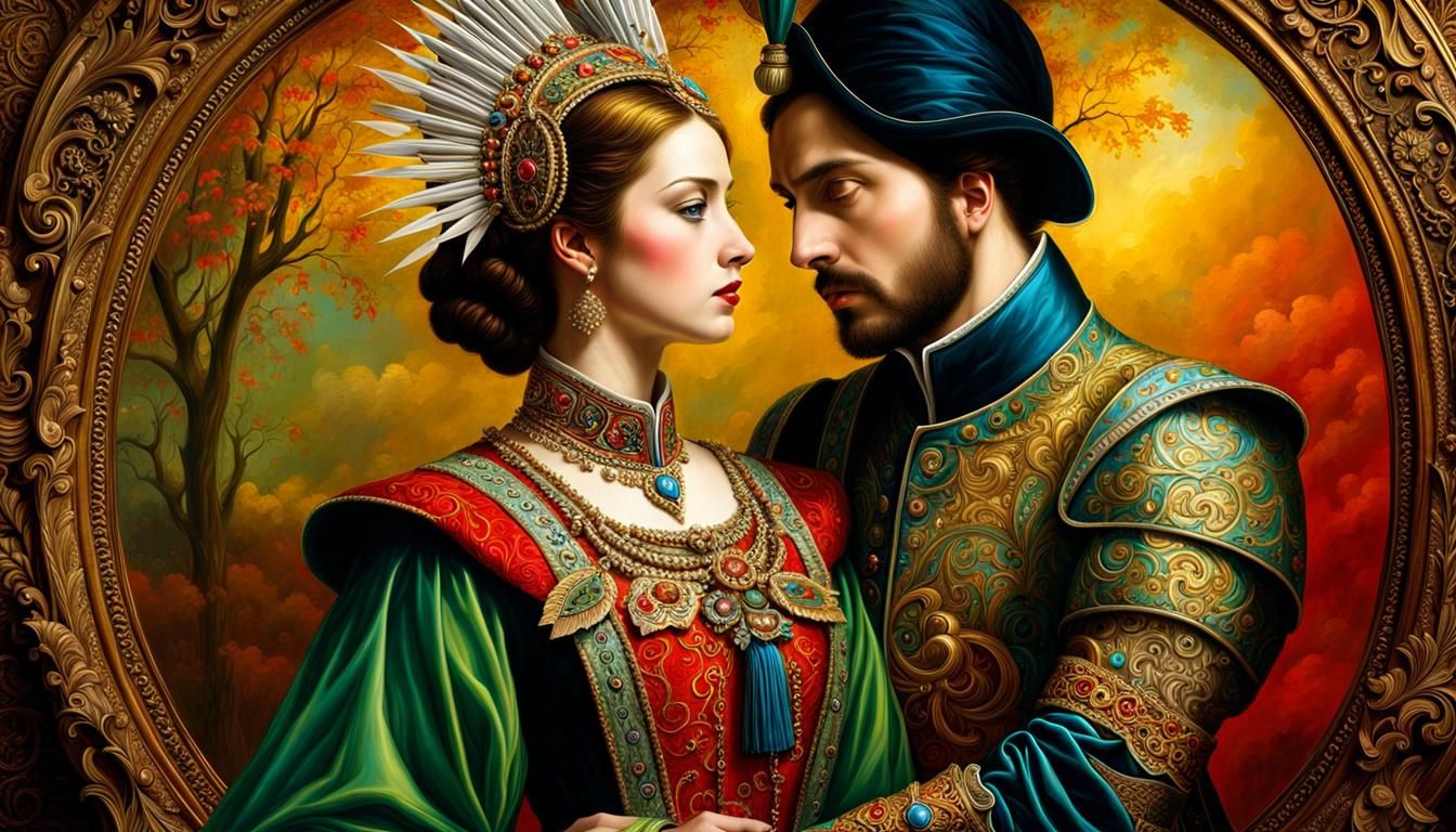 Romantic London 1593 Illustration in Romanticism Style